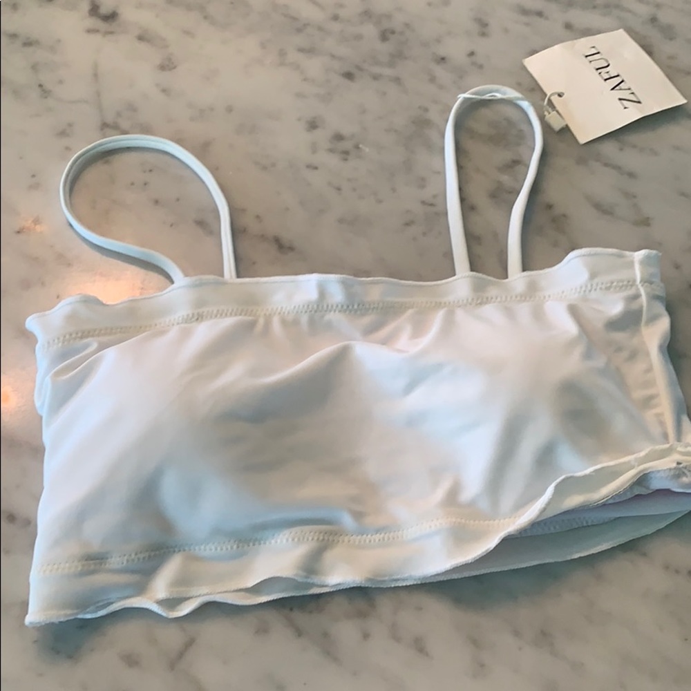 White bathing suit top